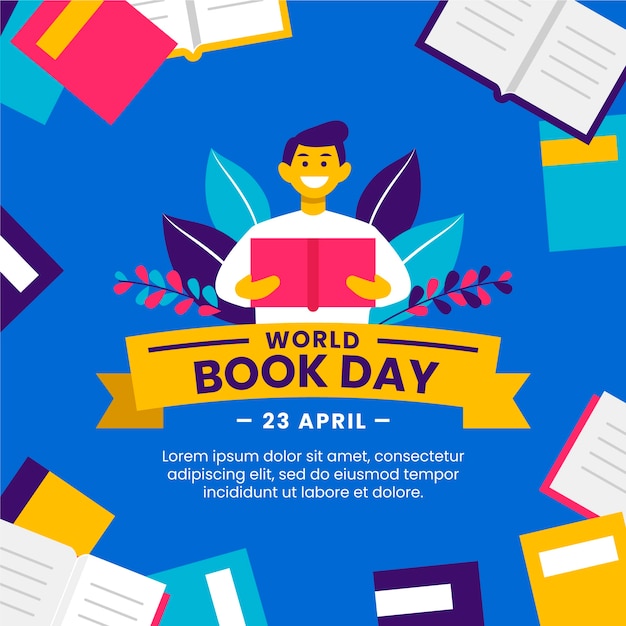 Illustrazione piana di giorno del libro di mondo