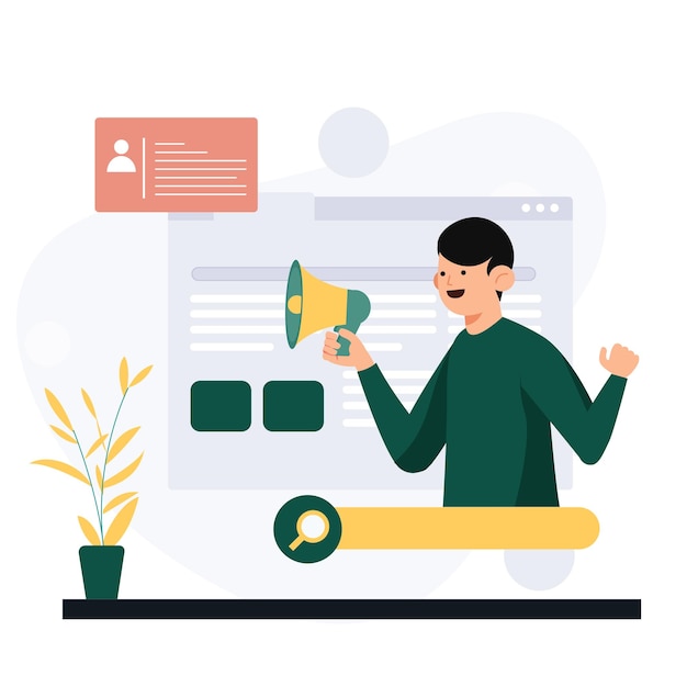 Illustrazione piana di Web Marketing