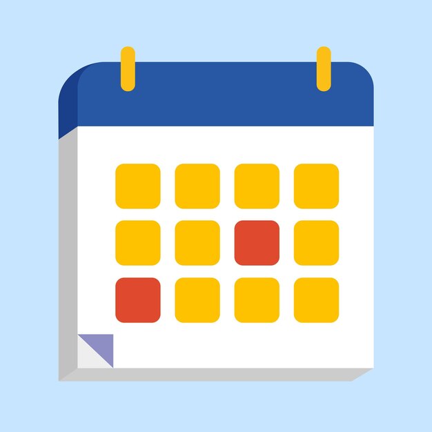 illustrazione piatta del calendario con sfondo di colore chiaro isolato
