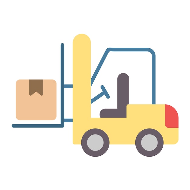 Illustrazione piatta del carrello elevatore