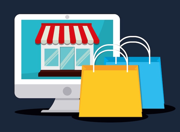 Illustrazione piatta del design dello shopping