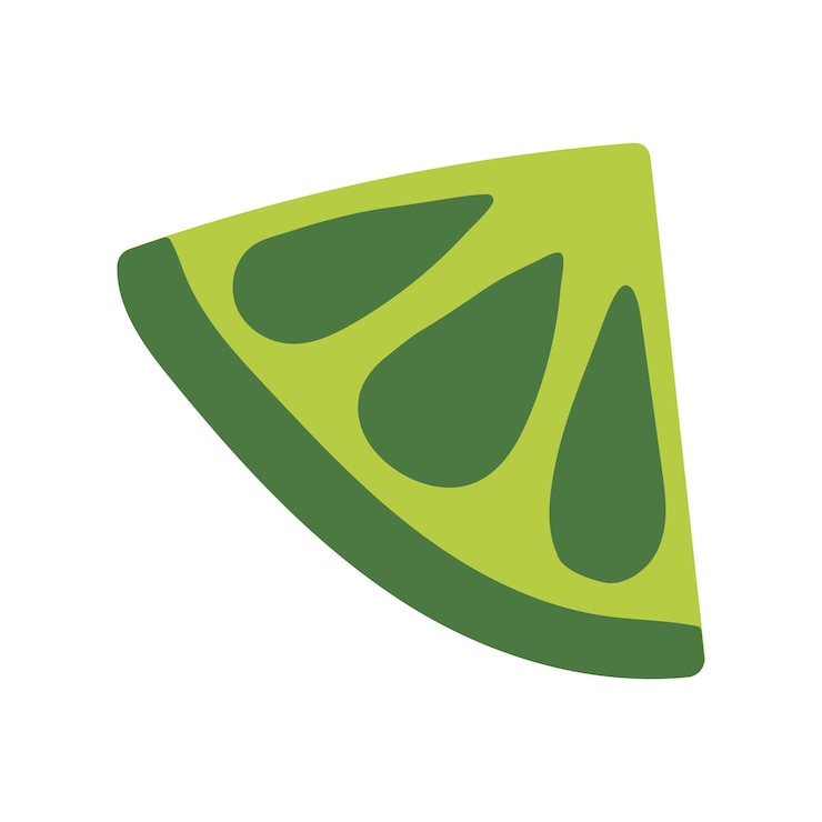 Vettore illustrazione piatta del doodle verde lime su sfondo bianco progettazione grafica vettoriale