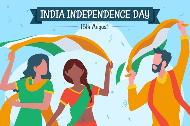 Illustrazione piatta del giorno dell'indipendenza dell'india