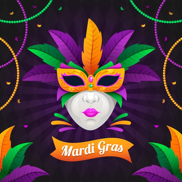 Illustrazione piatta del martedì grasso
