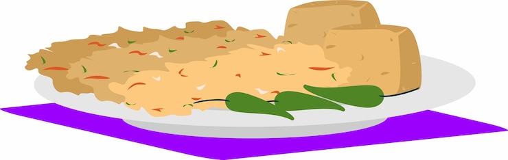 Vettore illustrazione piatta del menu gorengan bakwan tahu per l'iftar