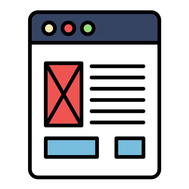 Illustrazione piatta del modello di sito web