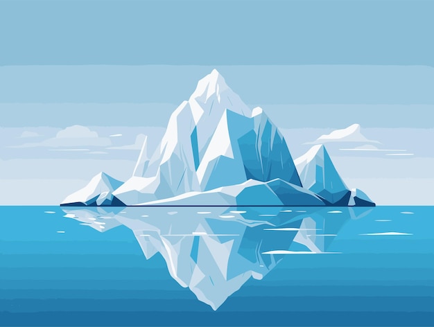 Illustrazione piatta dell'iceberg minimalismo alta risoluzione