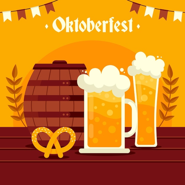 Illustrazione piatta dell'oktoberfest