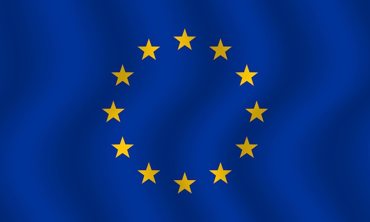 Vettore illustrazione piatta della bandiera dell'unione europea