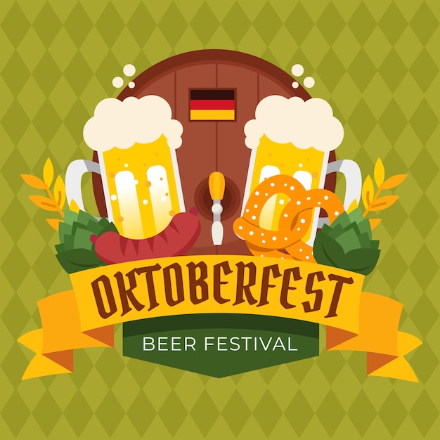 Illustrazione piatta della celebrazione dell'oktoberfest