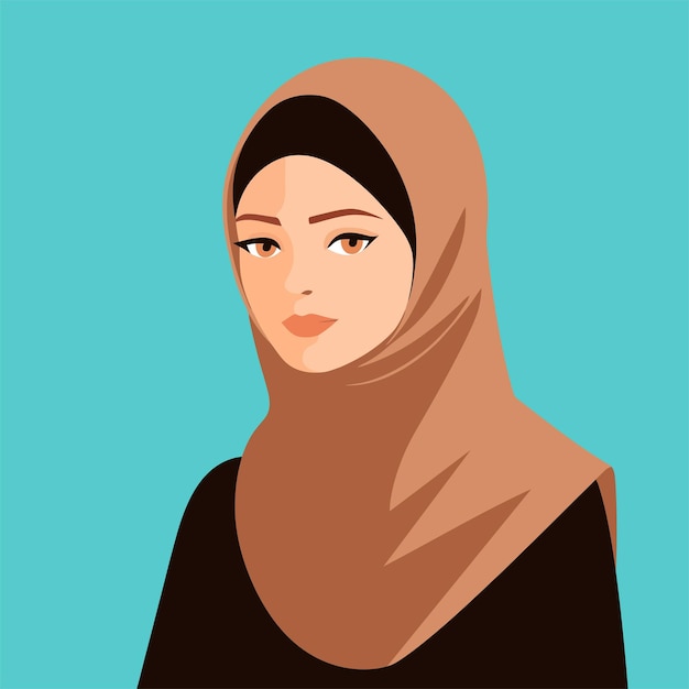 Illustrazione piatta della donna con l'hijab