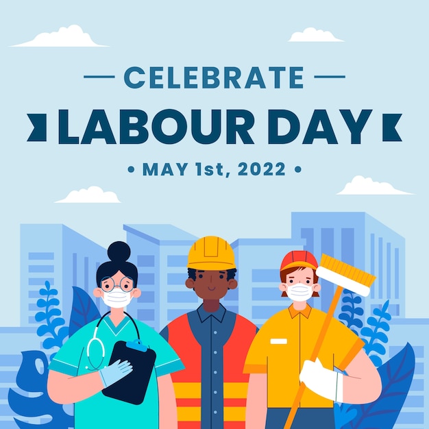 Illustrazione piatta della festa del lavoro