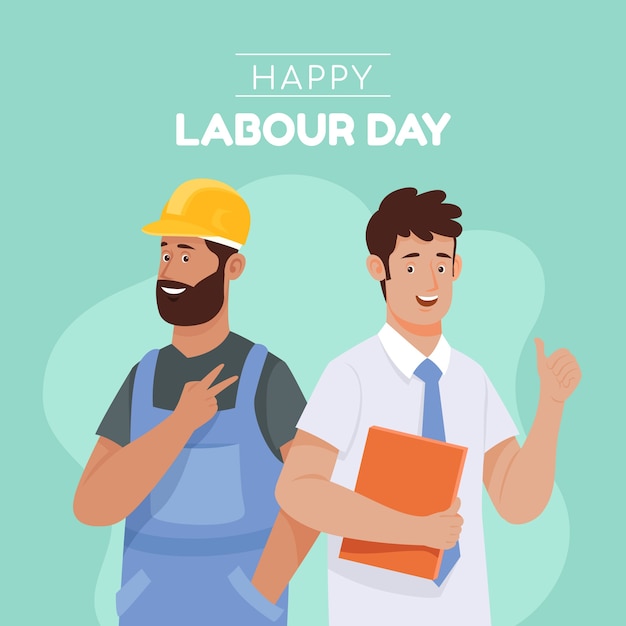 Illustrazione piatta della festa del lavoro
