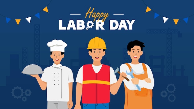 Illustrazione piatta della Giornata Internazionale del Lavoro