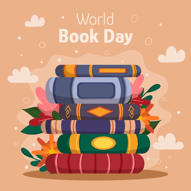 Illustrazione piatta della giornata mondiale del libro