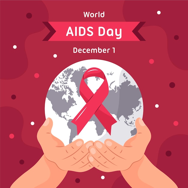 Illustrazione piatta della giornata mondiale dell'AIDS