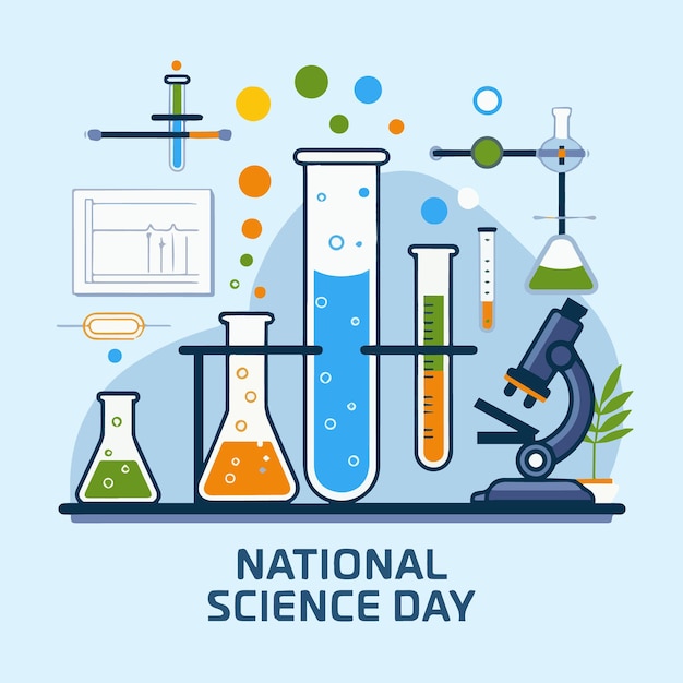 Illustrazione piatta della Giornata Mondiale della Scienza