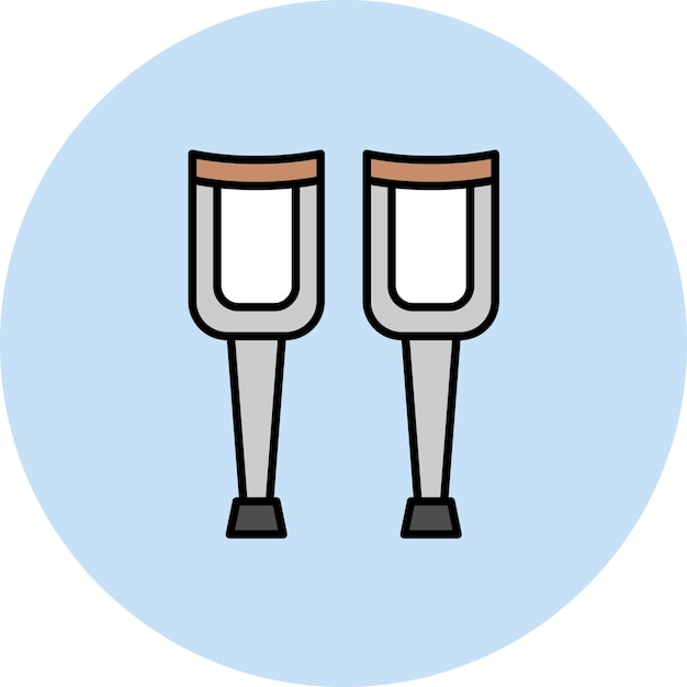 Illustrazione piatta delle stampelle