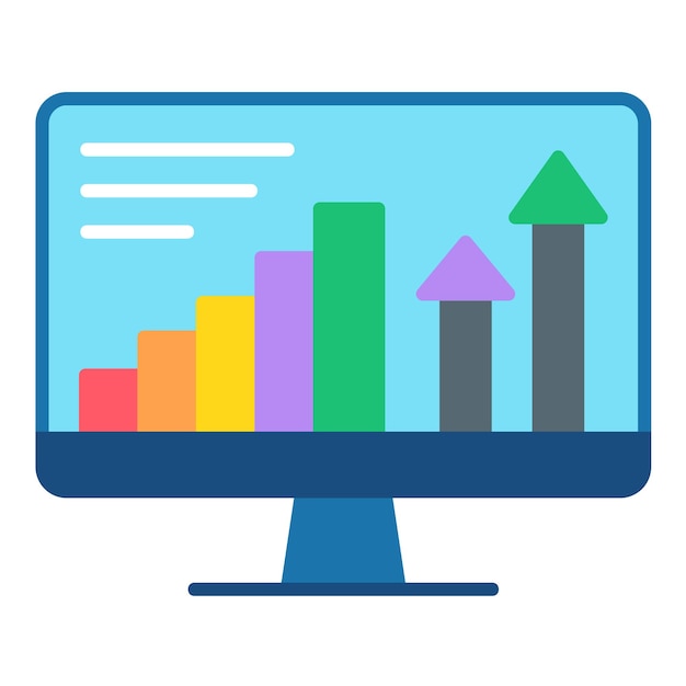 Illustrazione piatta delle statistiche del sito web