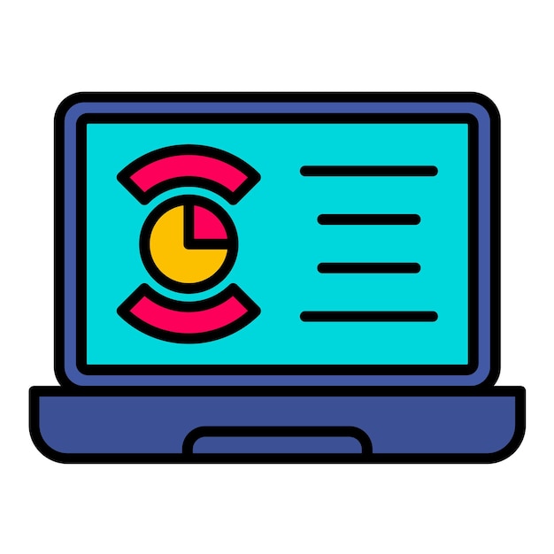 Illustrazione piatta di presentazione del computer portatile