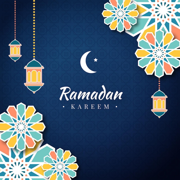 Vettore illustrazione piatta di ramadan kareem