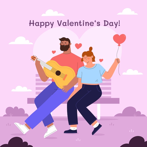 Illustrazione piatta di San Valentino