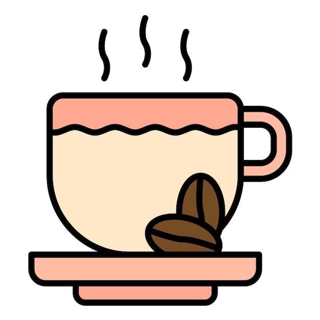 Illustrazione piatta di una tazza di caffè