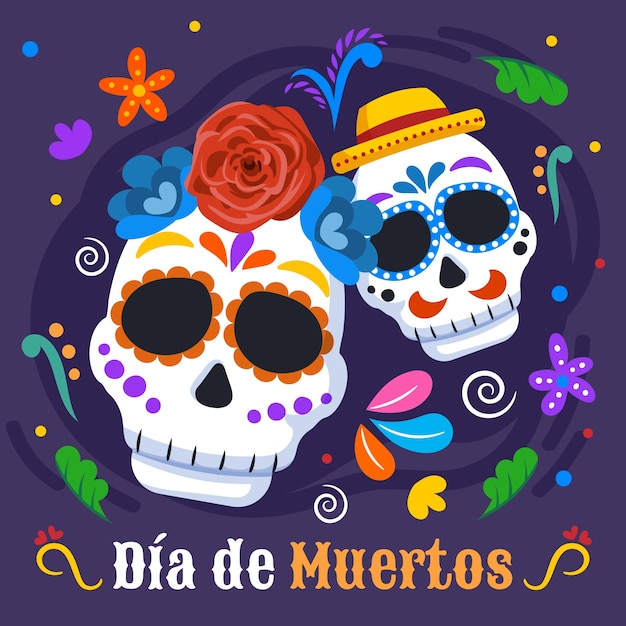 Illustrazione piatta dia de muertos