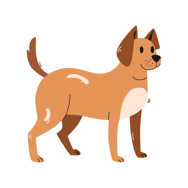 illustrazione piatta disegnata a mano di un cane