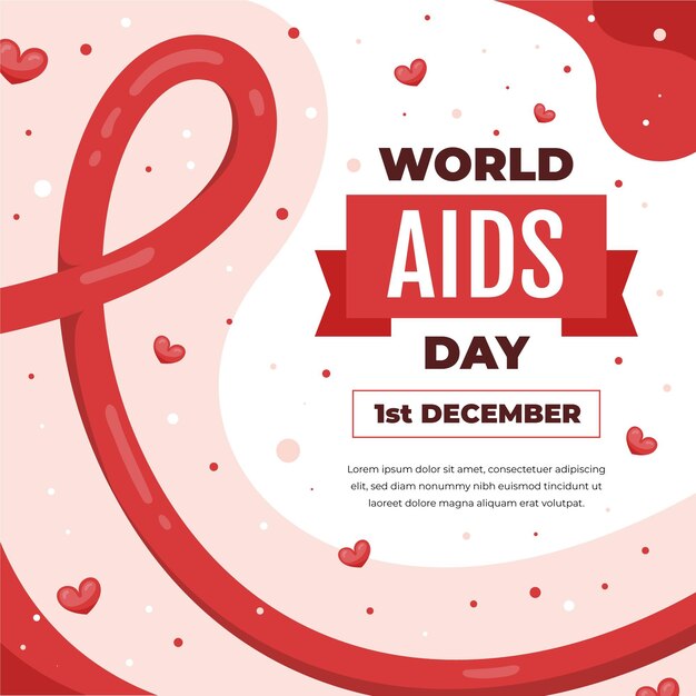 Illustrazione piatta disegnata a mano per la giornata mondiale dell'AIDS