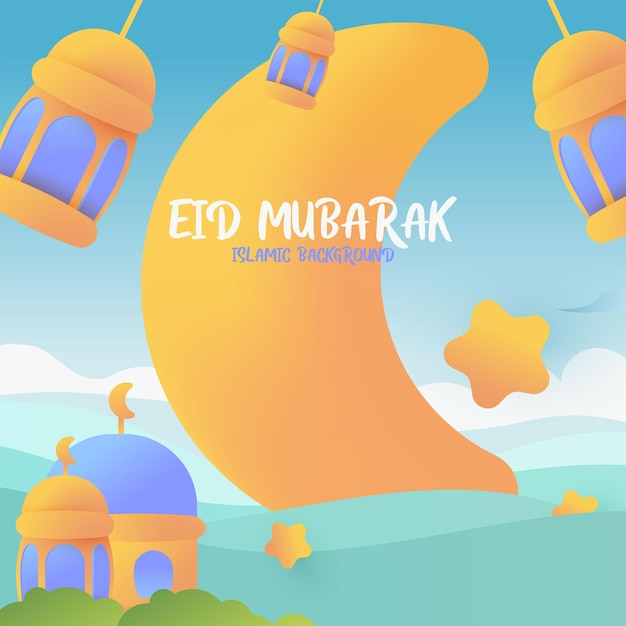 Illustrazione piatta eid alfitr