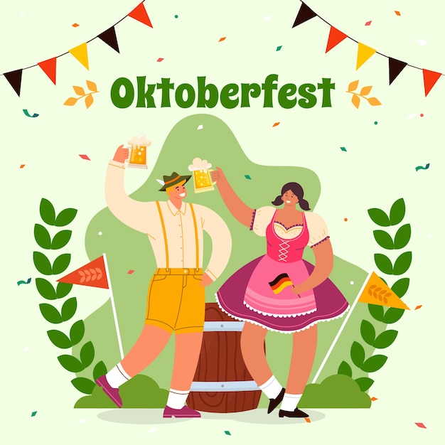 Illustrazione piatta per il festival dell'oktoberfest