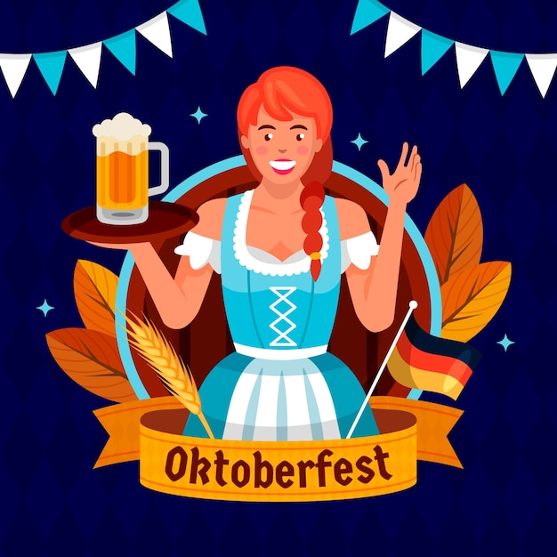 Illustrazione piatta per l'Oktoberfest
