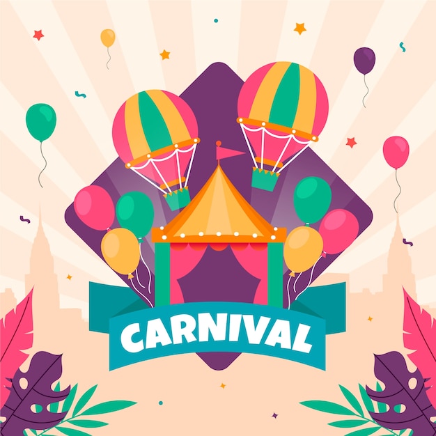 Illustrazione piatta per la celebrazione del carnevale