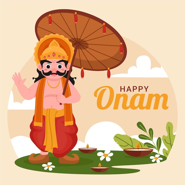 Illustrazione piatta per la celebrazione del festival onam