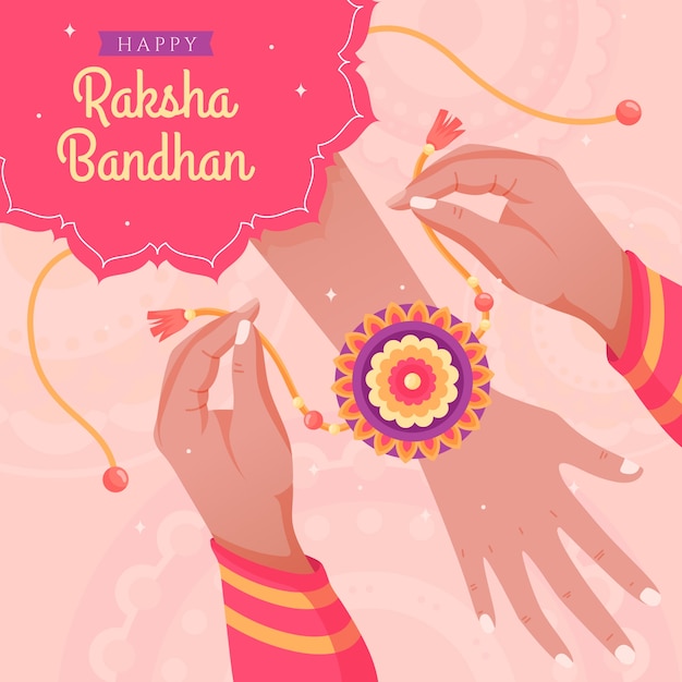 Illustrazione piatta per la celebrazione del festival raksha bandhan