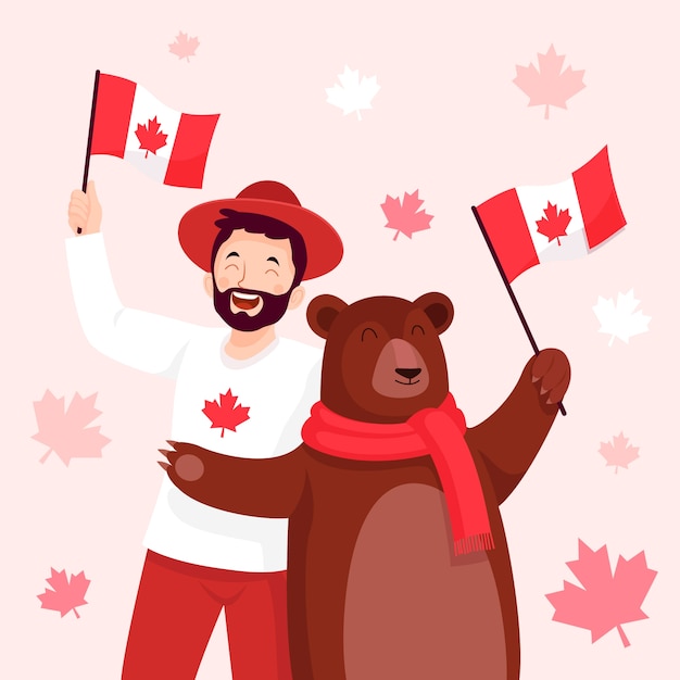 Illustrazione piatta per la celebrazione del giorno del canada