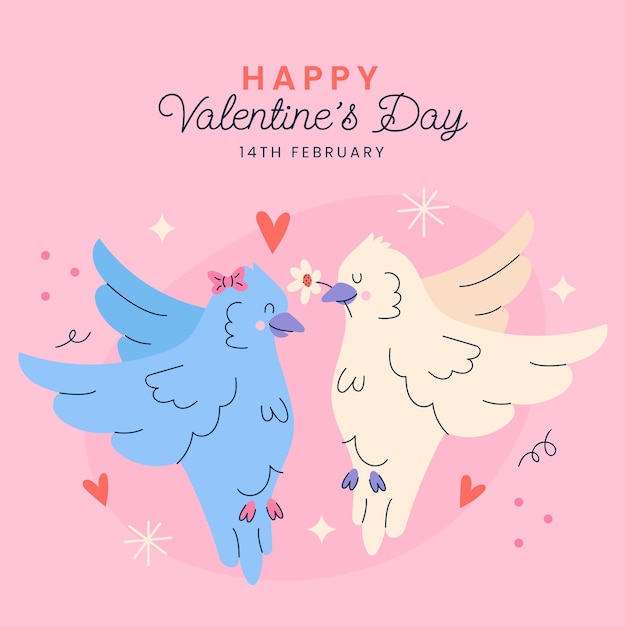 Illustrazione piatta per la celebrazione del giorno di San Valentino
