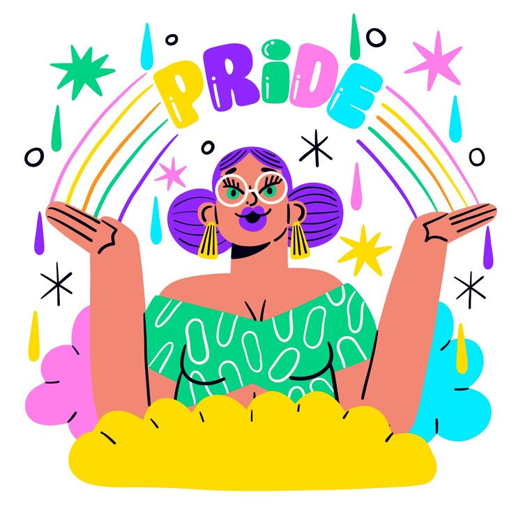 Illustrazione piatta per la celebrazione del mese dell'orgoglio lgbtqi