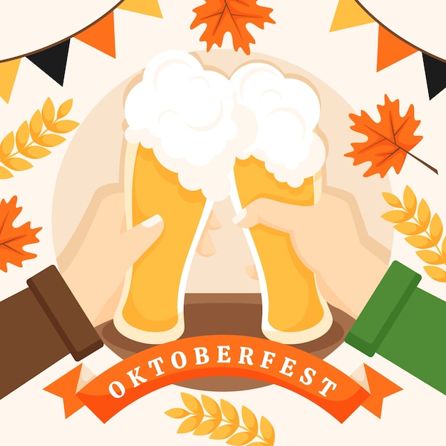 Illustrazione piatta per la celebrazione dell'oktoberfest