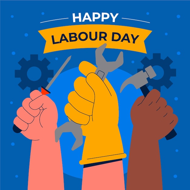Illustrazione piatta per la celebrazione della festa del lavoro