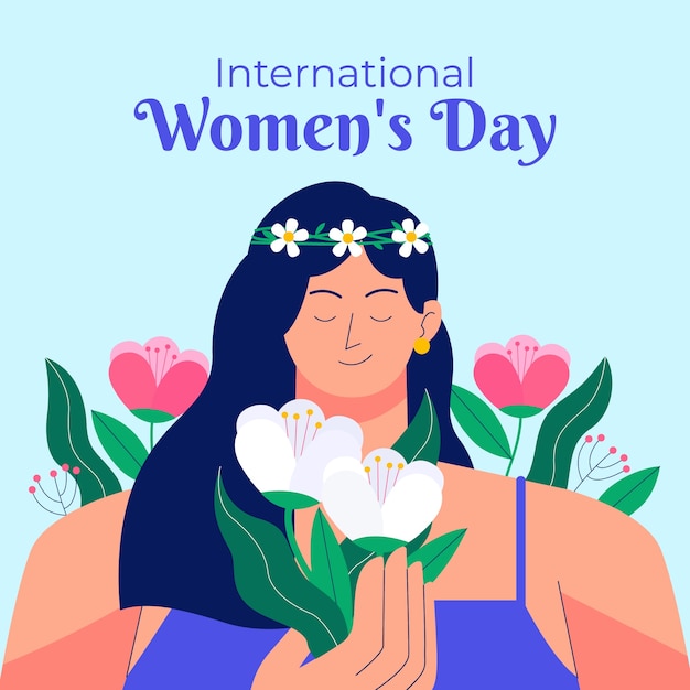 Illustrazione piatta per la celebrazione della festa della donna
