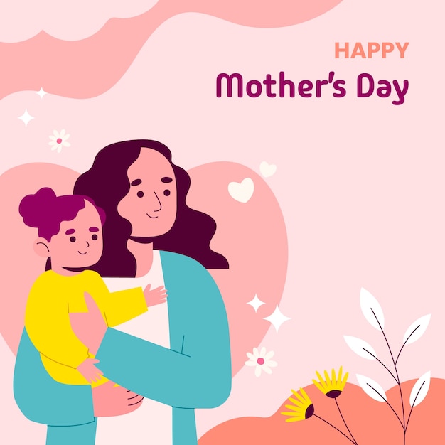 Illustrazione piatta per la celebrazione della festa della madre