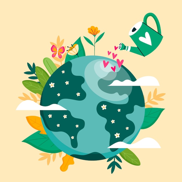 Illustrazione piatta per la celebrazione della Giornata della Terra
