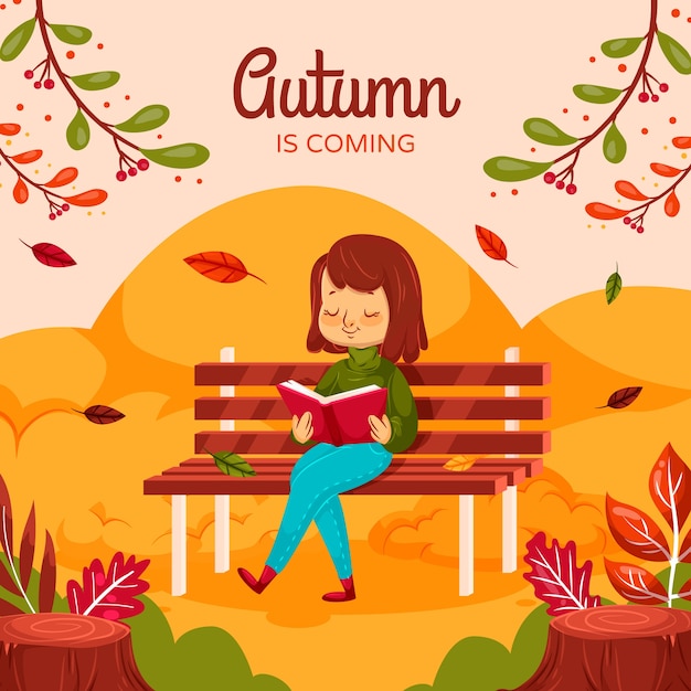 Illustrazione piatta per la celebrazione della stagione autunnale