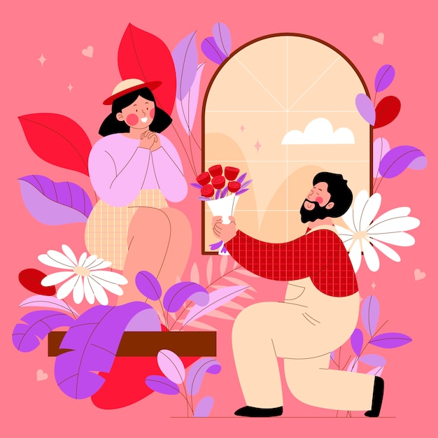 Illustrazione piatta per la celebrazione di San Valentino
