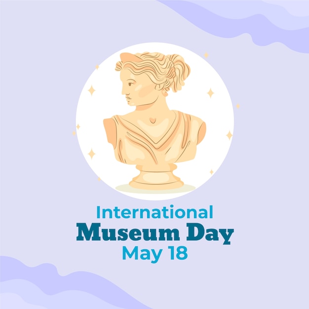 Illustrazione piatta per la giornata internazionale dei musei