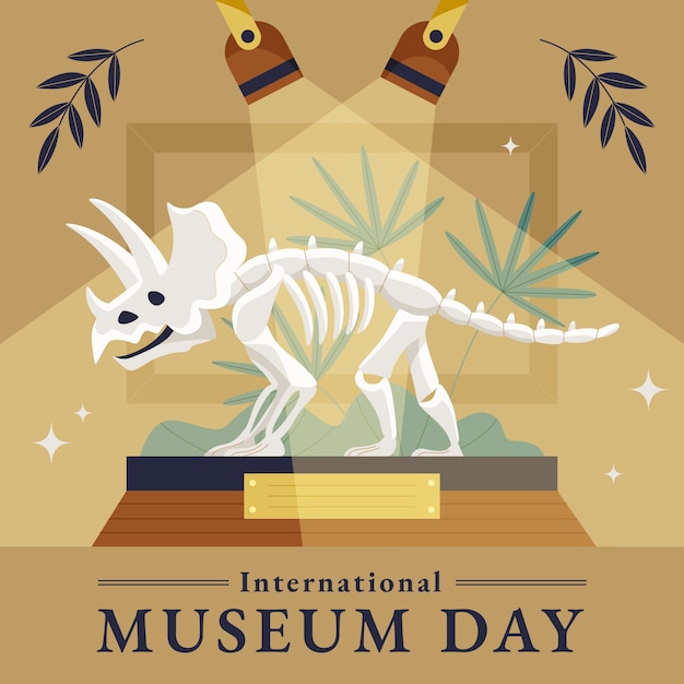 Illustrazione piatta per la giornata internazionale dei musei