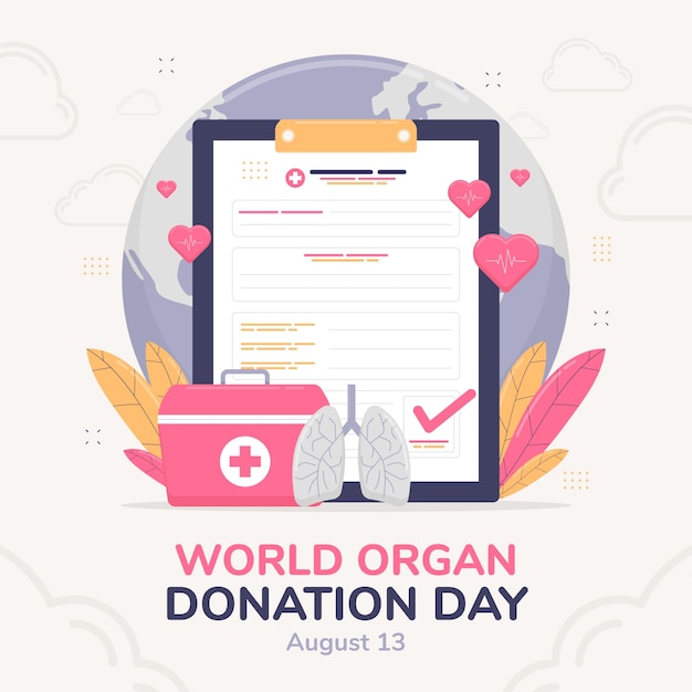 Illustrazione piatta per la giornata mondiale della donazione di organi