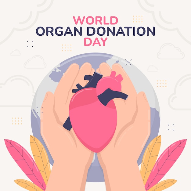 Illustrazione piatta per la giornata mondiale della donazione di organi